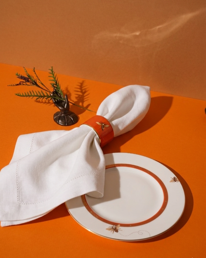 Prouna My Honeybee Set of 4 Napkin Rings White Background Photo