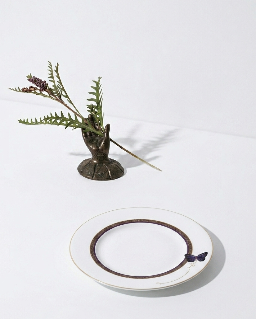 Prouna My Butterfly Salad / Dessert Plate White Background Photo