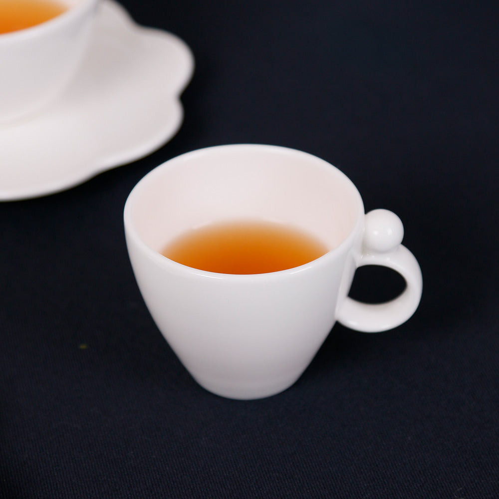 Set of 2, Cups & Saucers - White