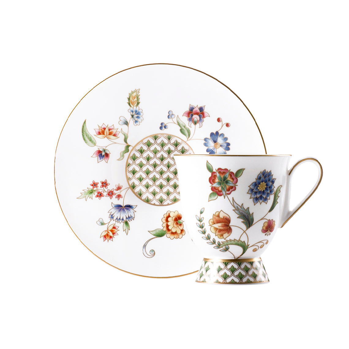 Prouna Gione Tea Cup &amp; Saucer White Background Photo