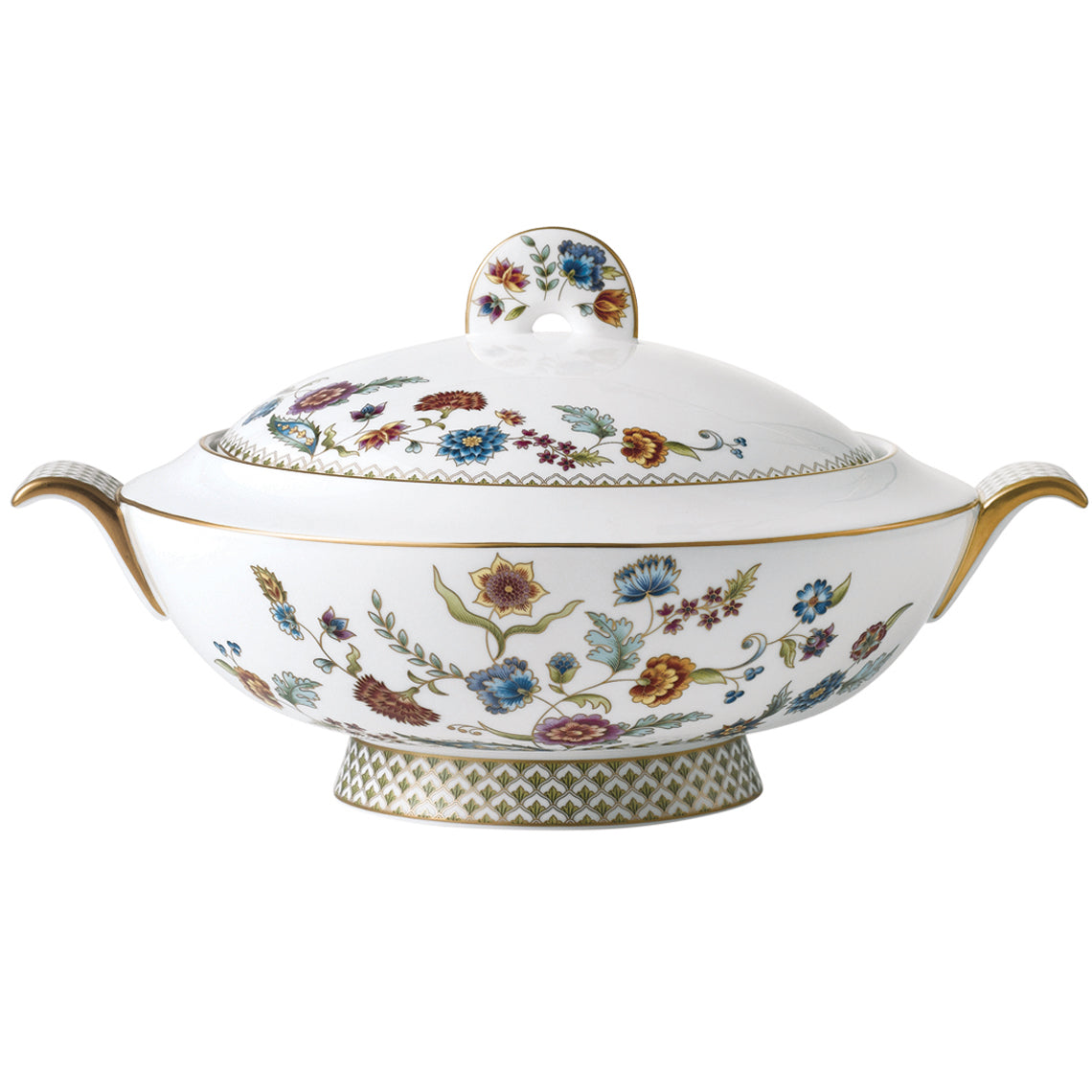 Prouna Gione Covered Vegetable Bowl / Soup Tureen Large White Background Photo