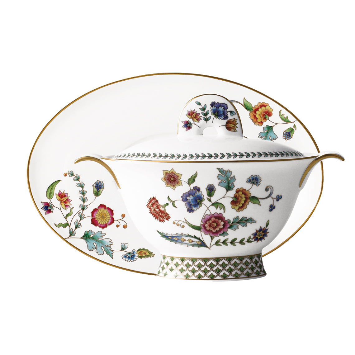 Prouna Gione Gravy Boat &amp; Saucer White Background Photo