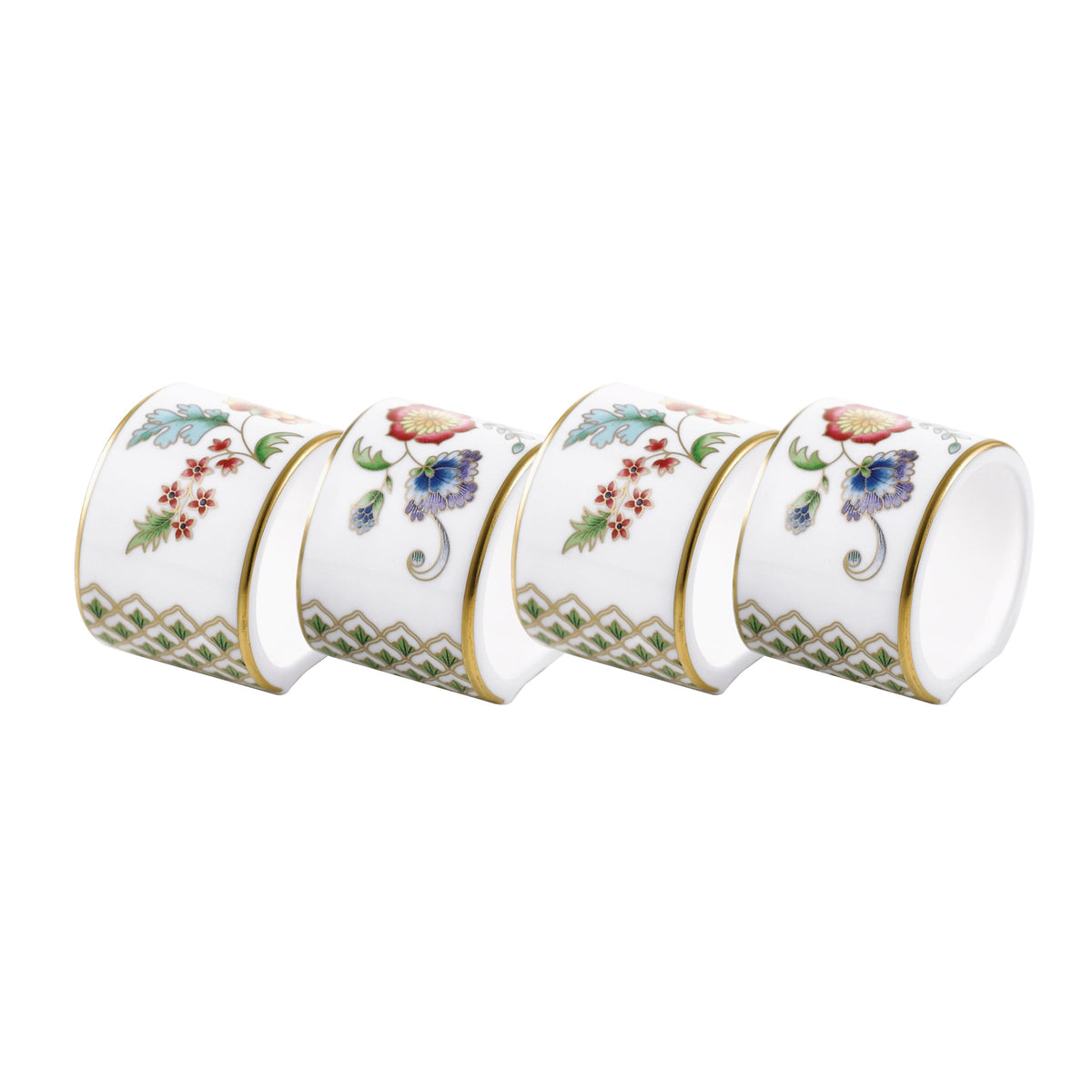 Prouna Gione Napkin Ring Set of 4 White Background Photo