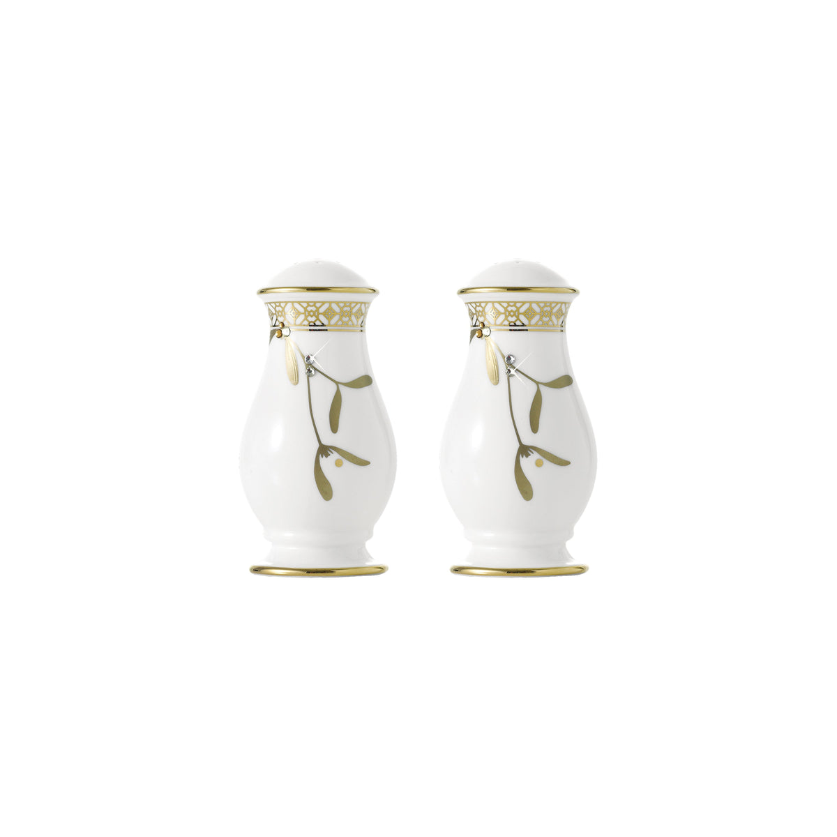 Prouna Golden Leaves Salt &amp; Pepper Shaker White Background Photo