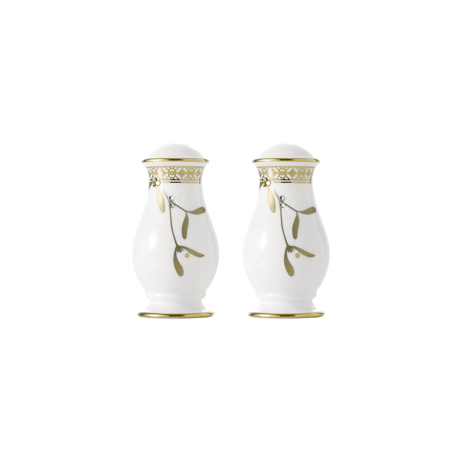 Prouna Golden Leaves Salt & Pepper Shaker White Background Photo