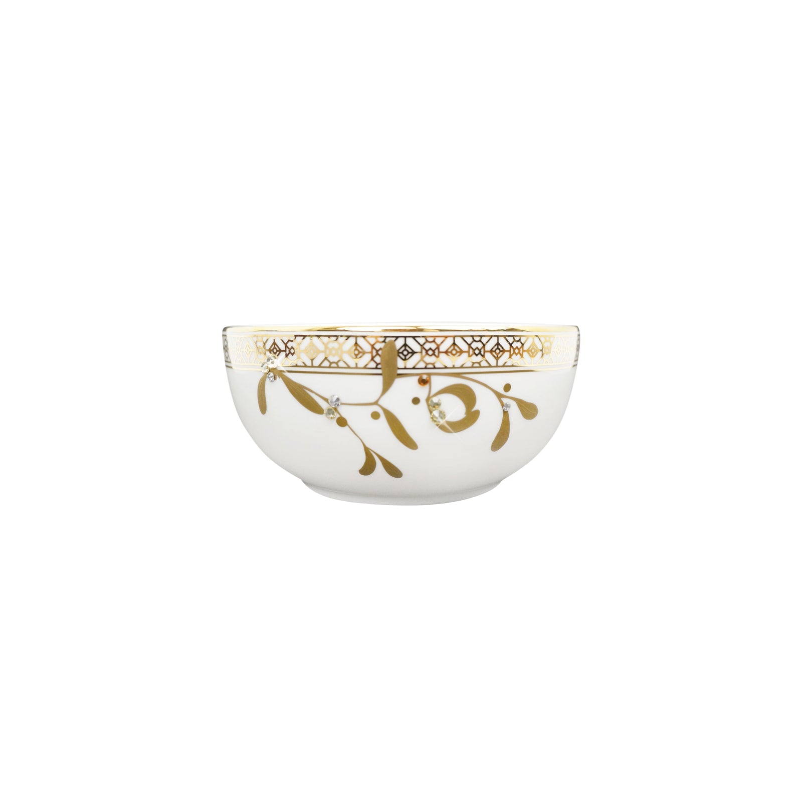 Prouna Golden Leaves Fruit / Dessert Bowl White Background Photo