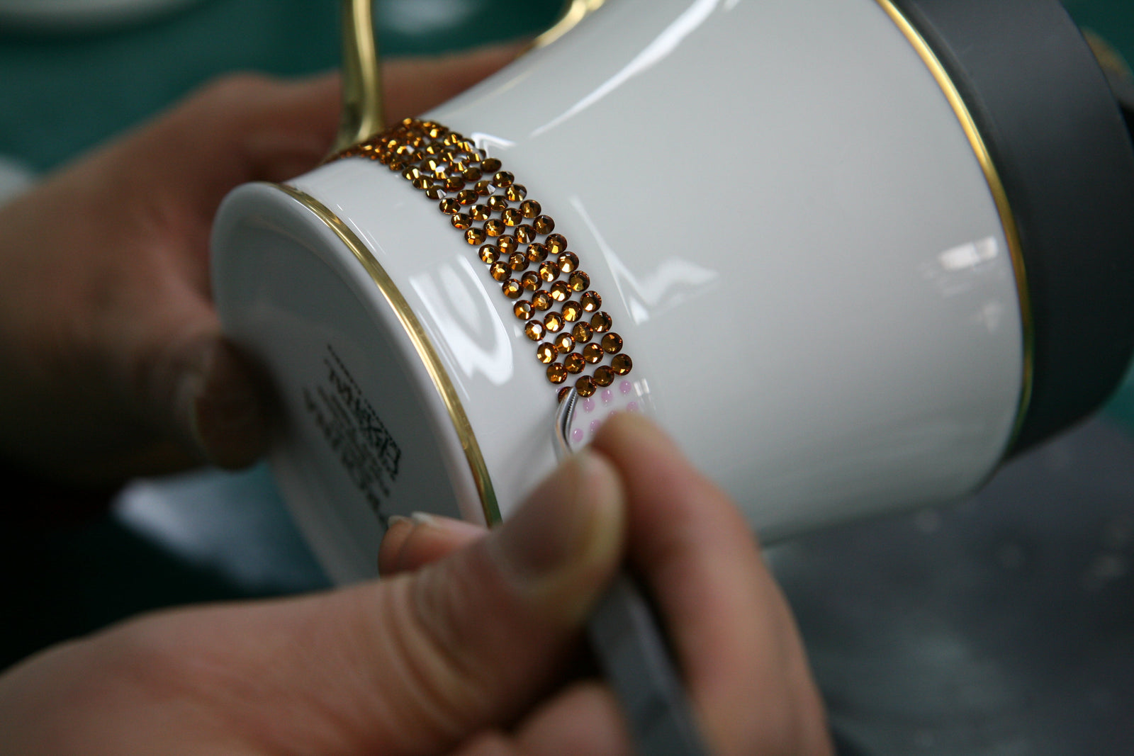 Prouna Chain Rose Espresso Cup & Saucer White Background Photo