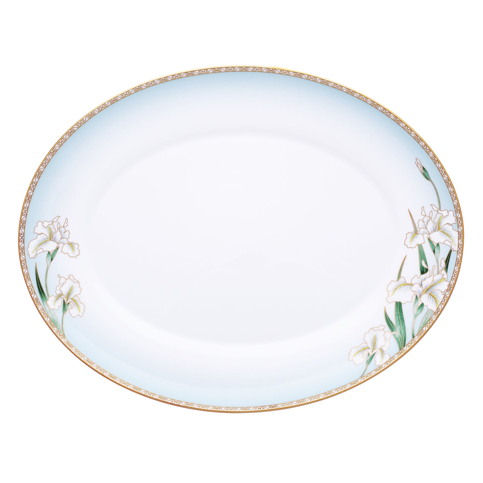 Prouna Iris 14" Oval Platter White Background Photo
