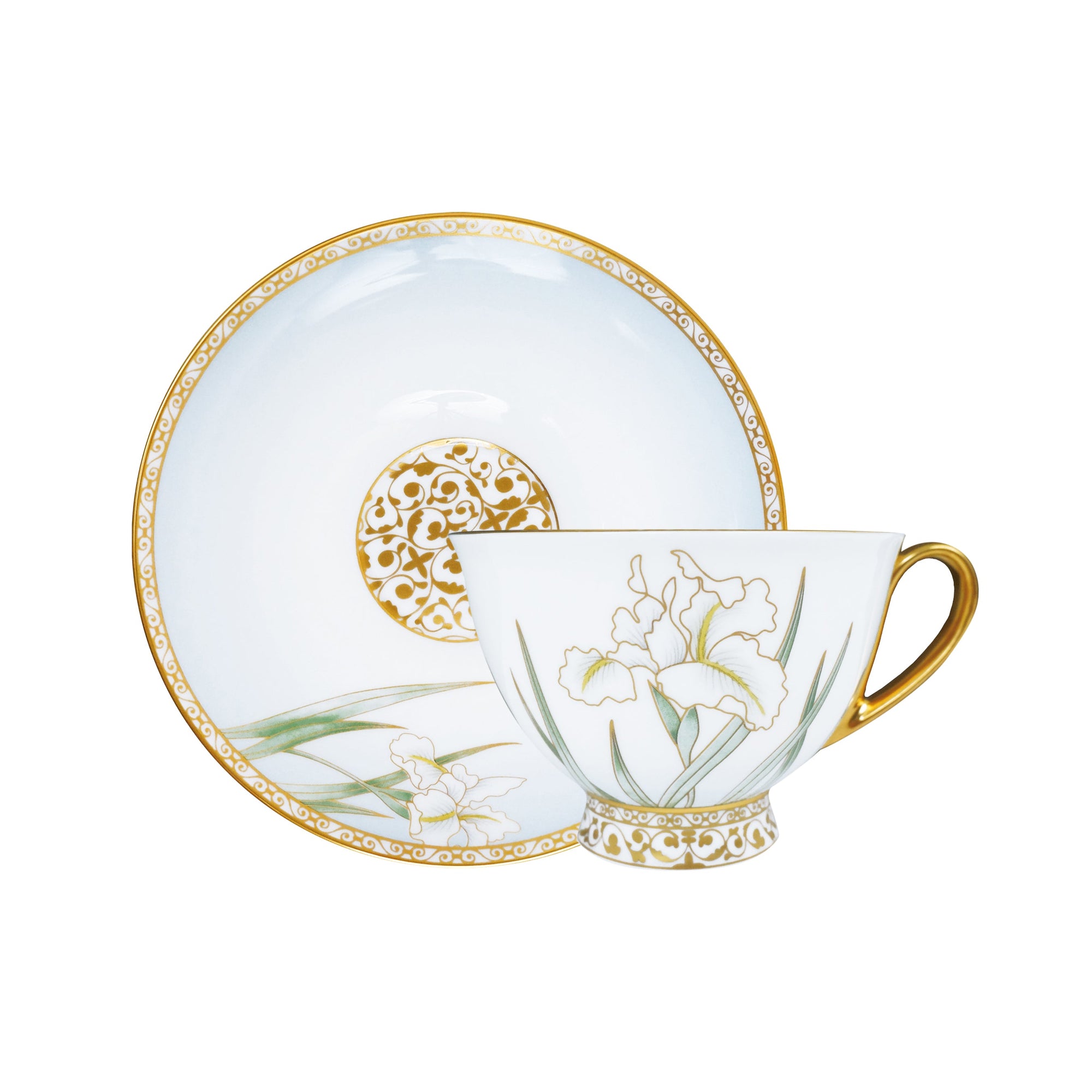 Prouna Iris Tea Cup & Saucer White Background Photo