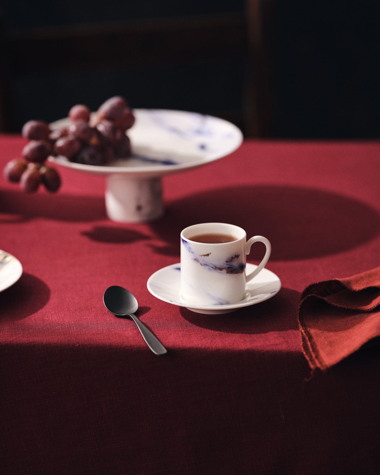 Prouna Marble Azure Espresso Cup & Saucer White Background Photo