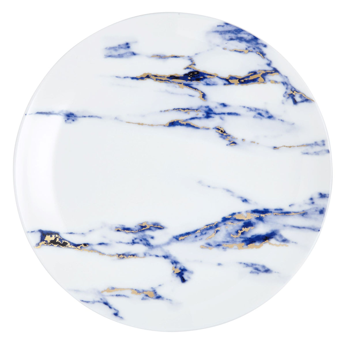 Marble Azure Dinner Plate White Background Photo