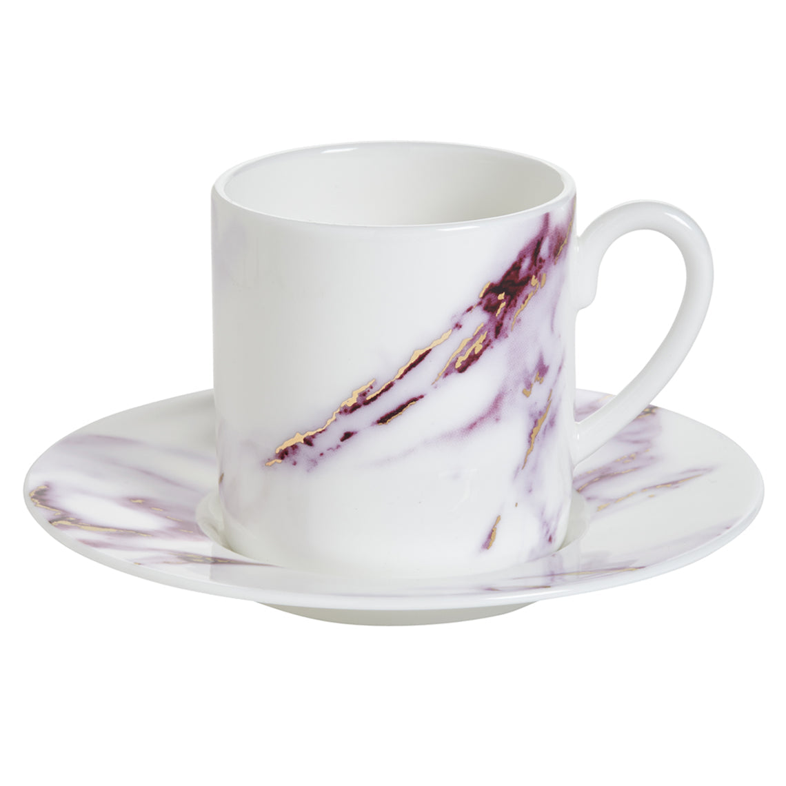 Prouna Marble Chianti Espresso Cup & Saucer White Background Photo