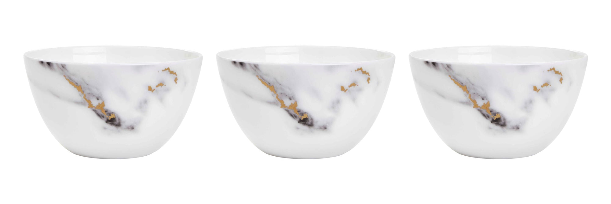 Prouna Marble Venice Fog Set of 3, Nut & Olive Bowls White Background Photo