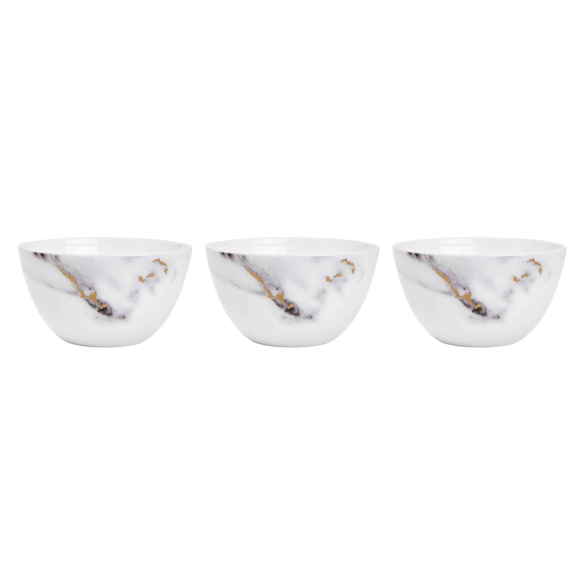 Prouna Marble Venice Fog Set of 3, Nut & Olive Bowls White Background Photo