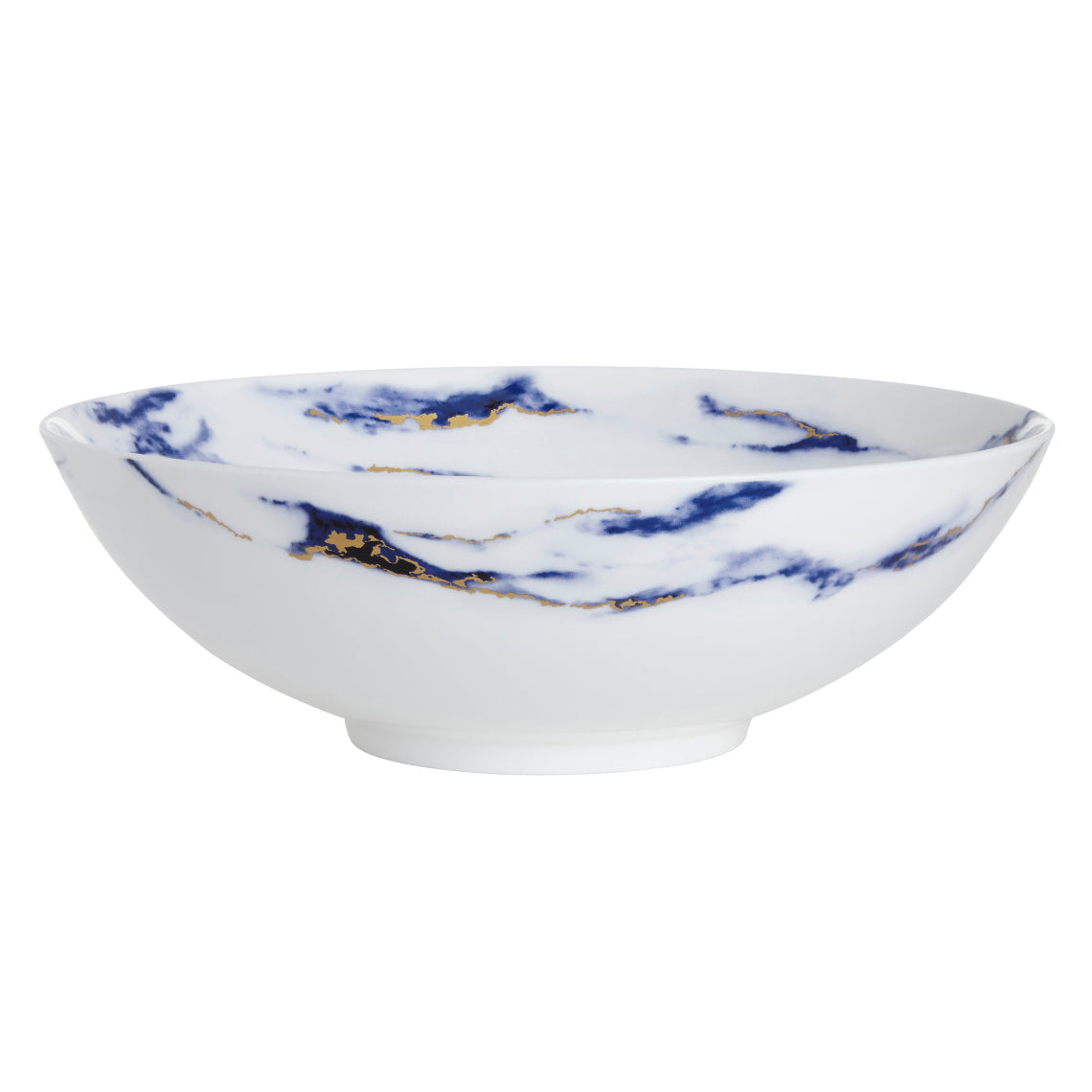 Prouna Marble Azure Serving Bowl White Background Photo