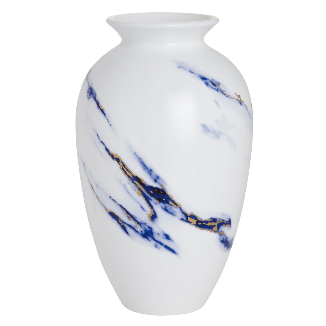Prouna Marble Azure 9-1/2" Urn Vase White Background Photo