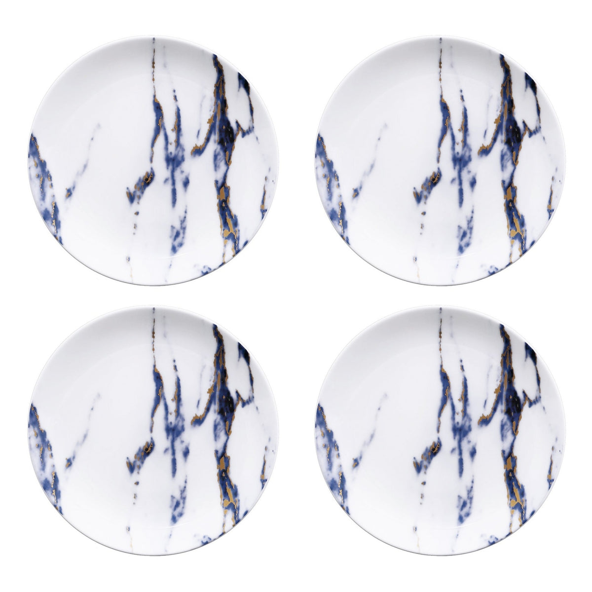 Prouna Marble Azure Set of 4, Canapé Plates White Background Photo
