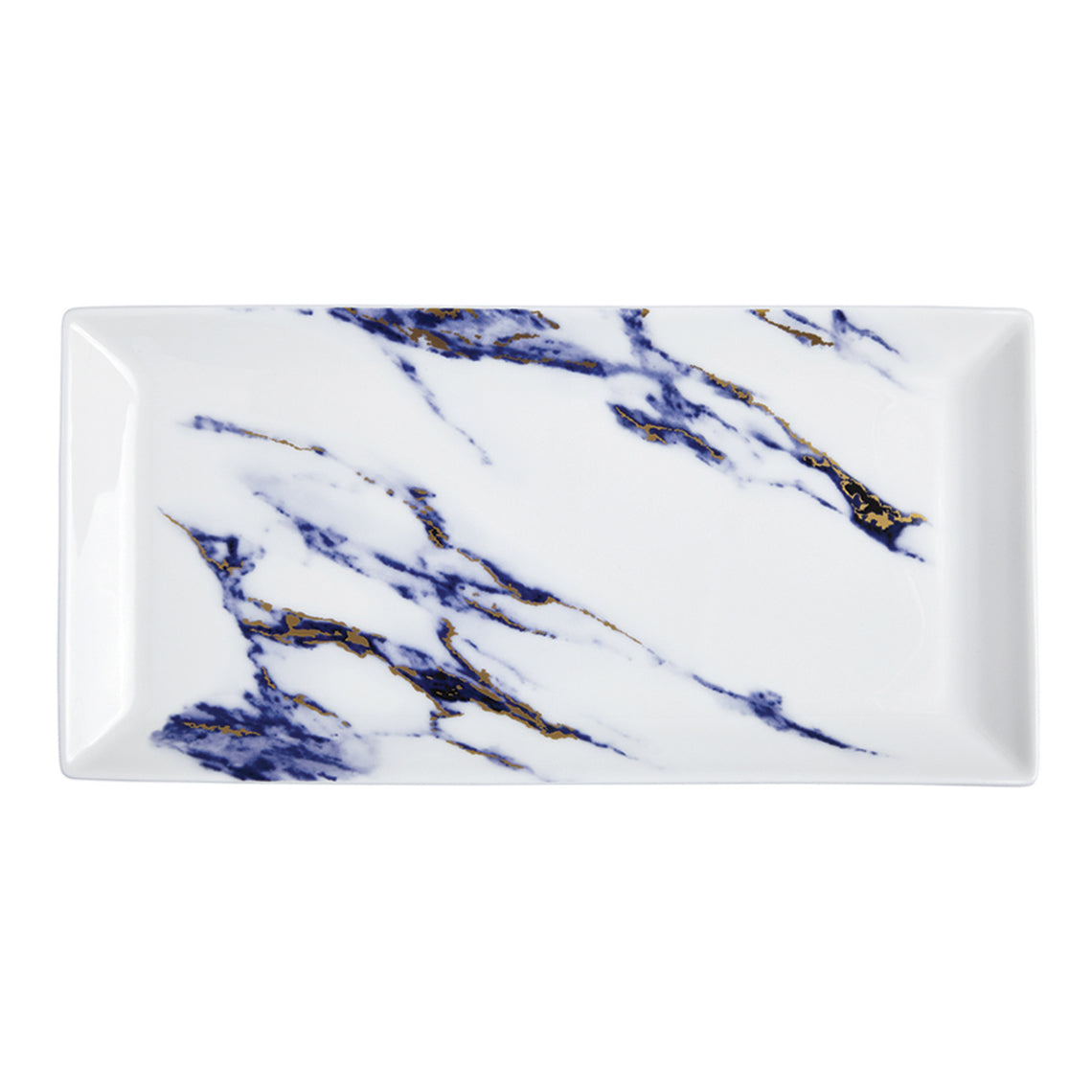 Prouna Marble Azure 13&quot; Sandwich / Cake Tray White Background Photo