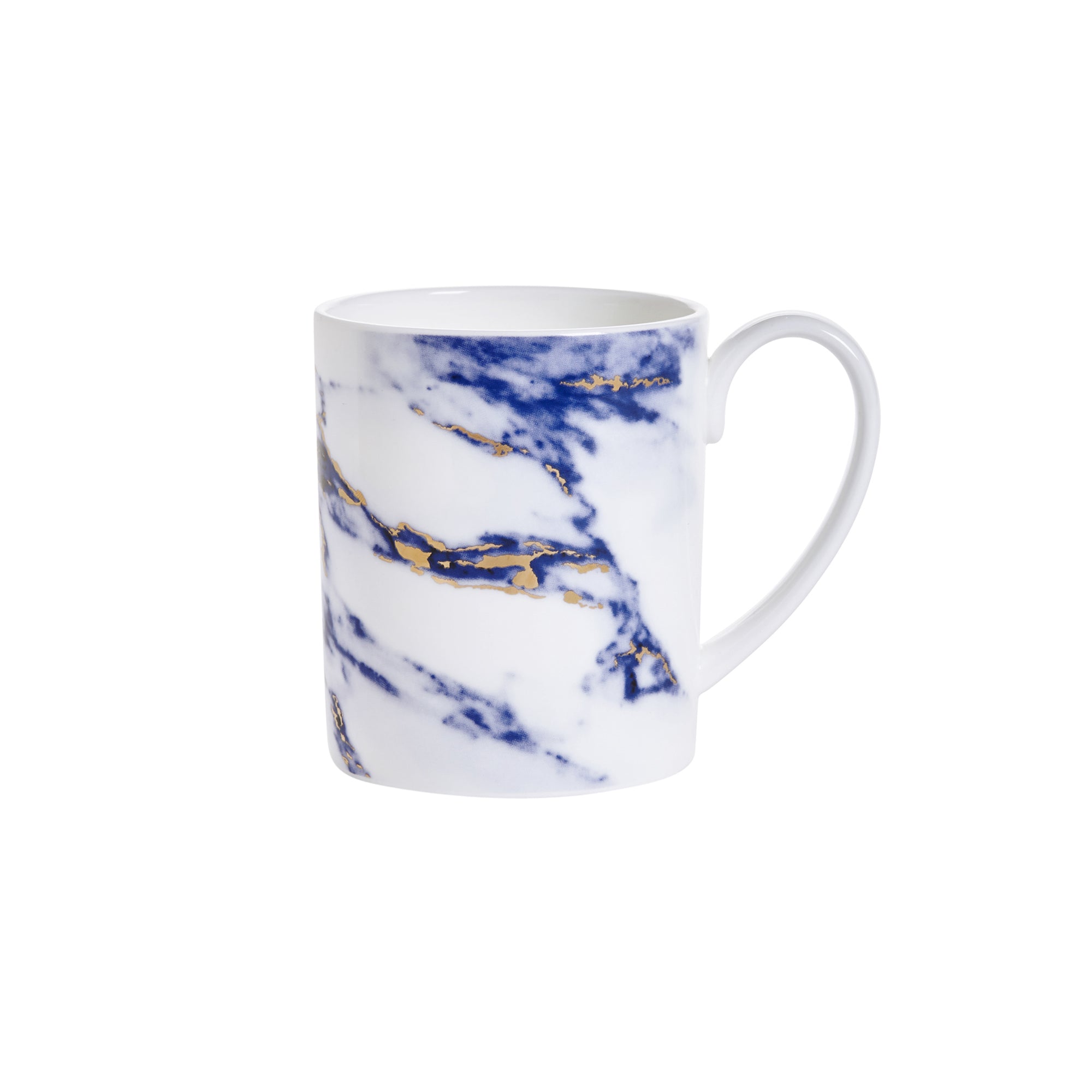 Prouna Marble Azure Cylinder Mug White Background Photo