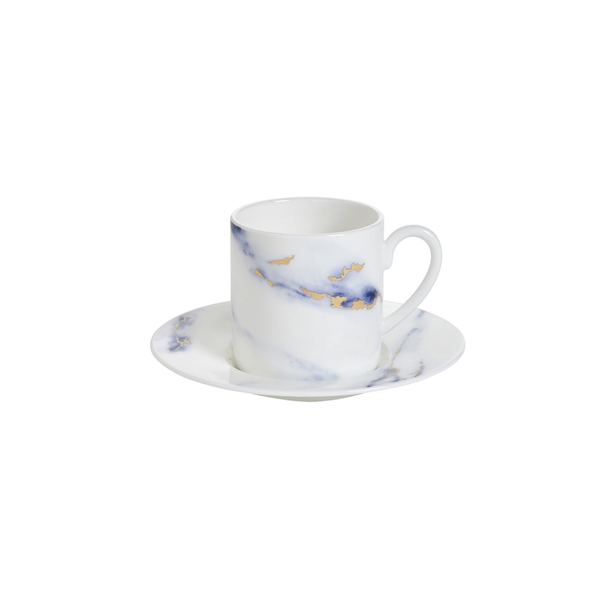 Prouna Marble Azure Espresso Cup &amp; Saucer White Background Photo