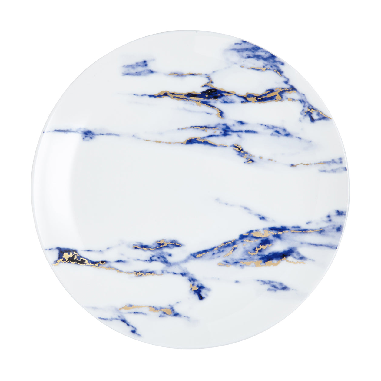 Prouna Marble Azure Dinner Plate White Background Photo