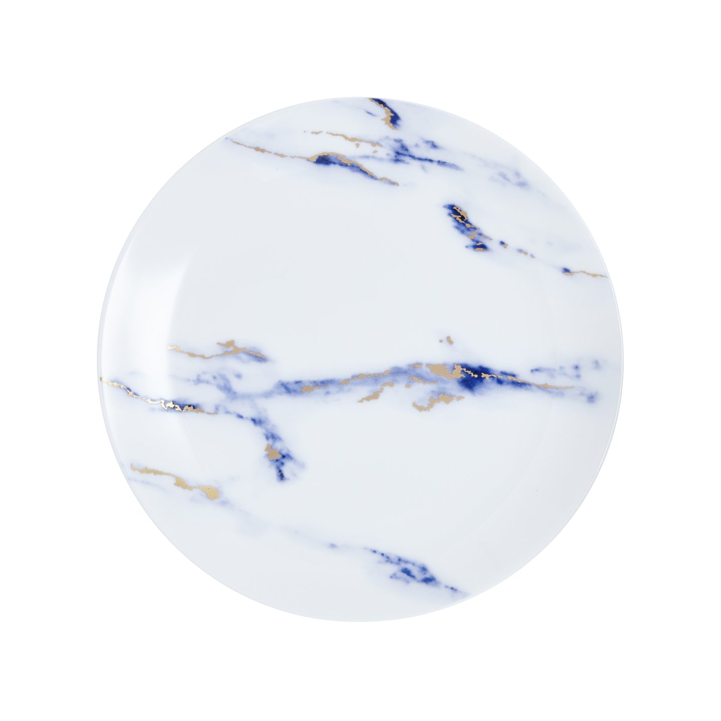 Prouna Marble Azure Salad/Dessert Plate White Background Photo