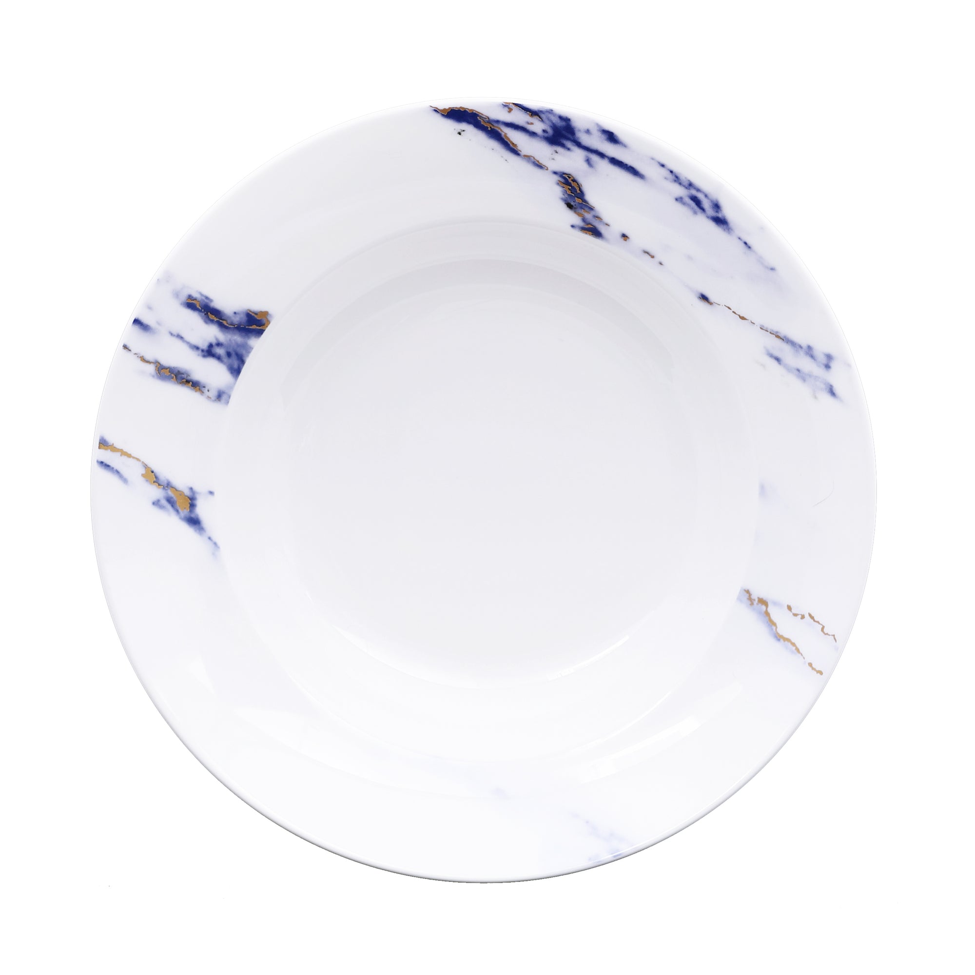 Prouna Marble Azure Soup Bowl White Background Photo