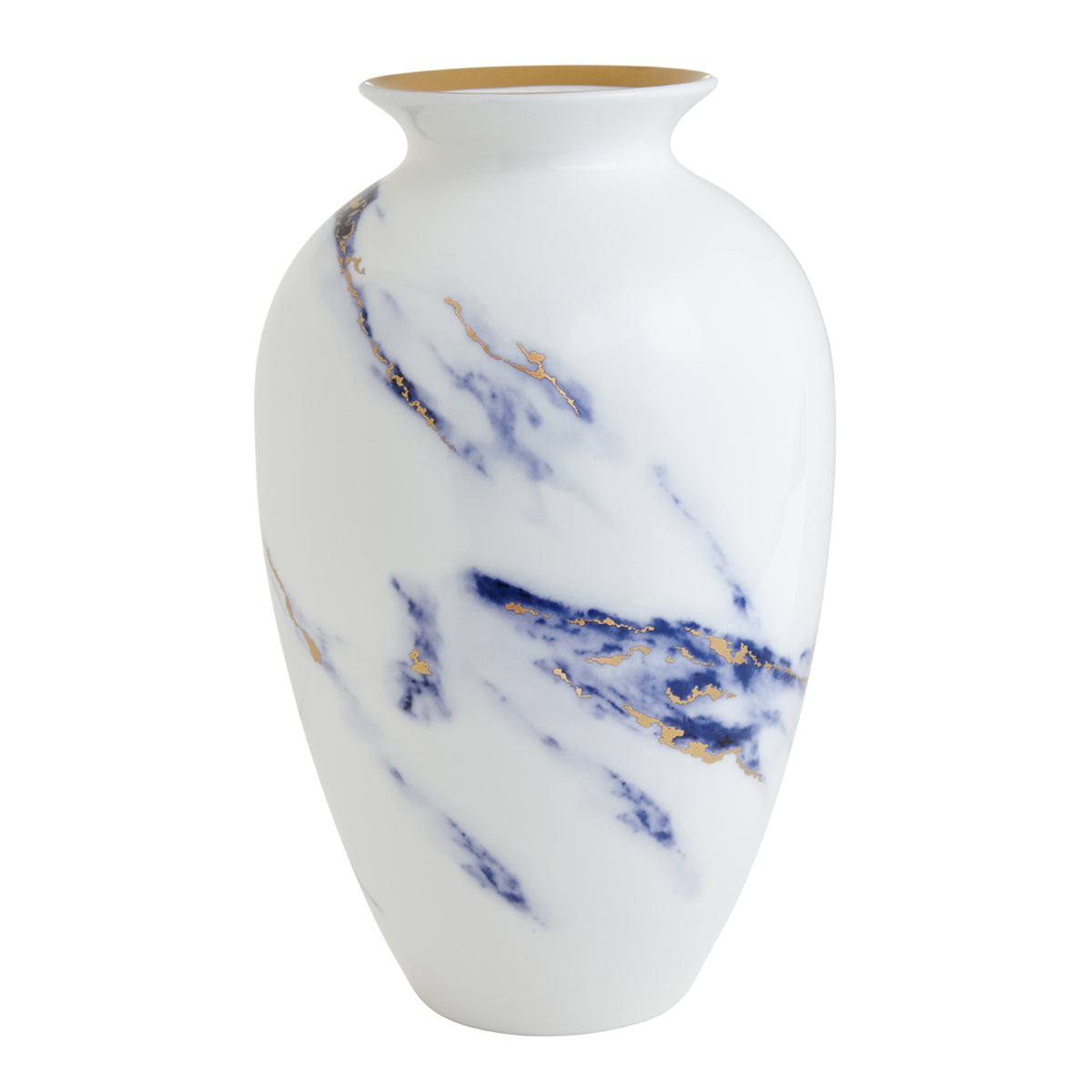 Prouna Marble Azure 12&quot; Urn Vase White Background Photo
