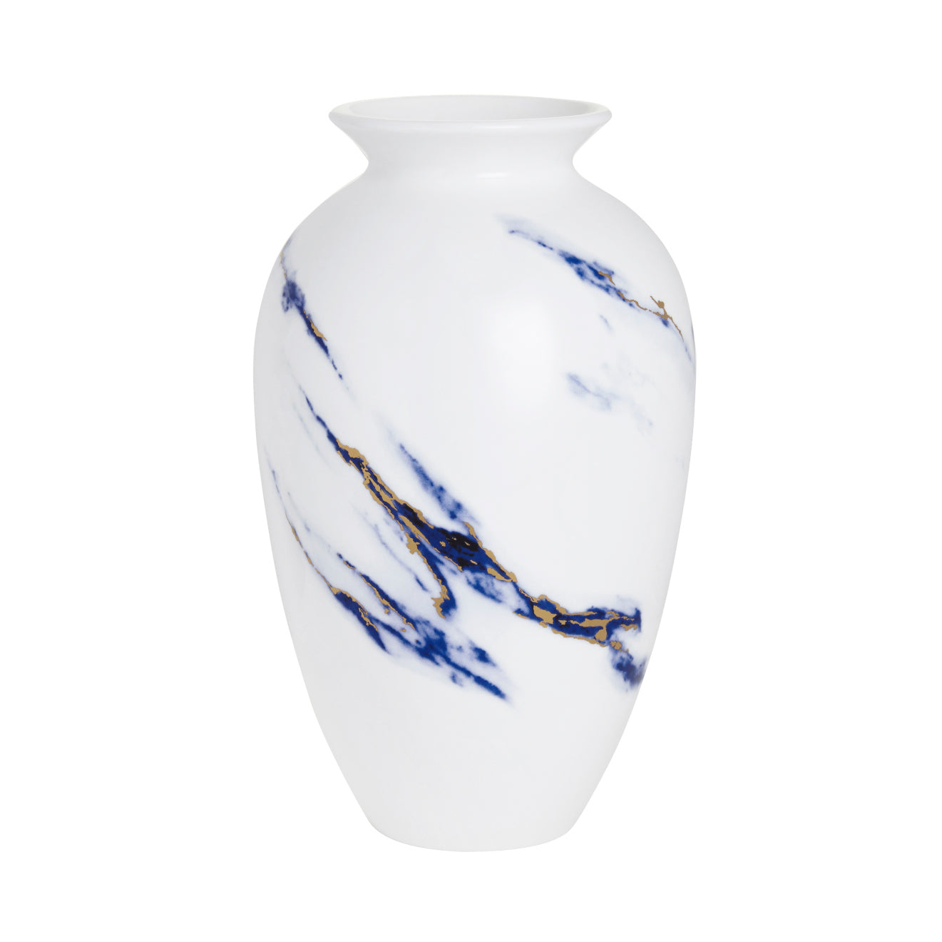 Prouna Marble Azure 9-1/2" Urn Vase White Background Photo