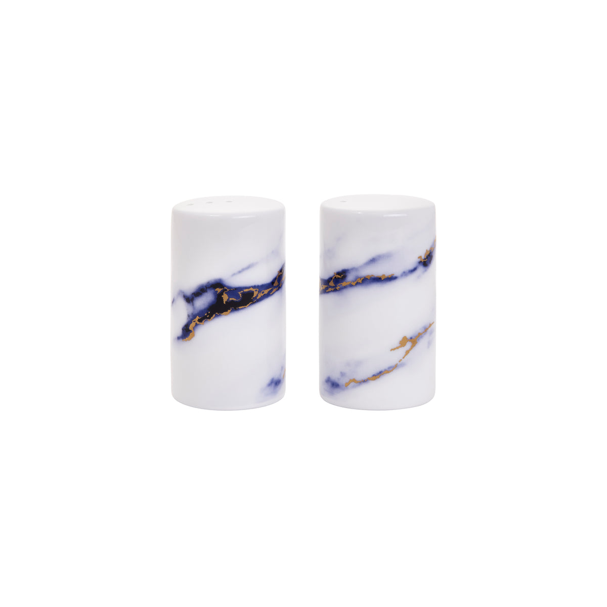 Prouna Marble Azure Salt &amp; Pepper Shakers White Background Photo