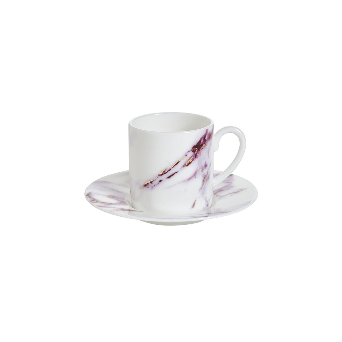 Prouna Marble Chianti Espresso Cup &amp; Saucer White Background Photo