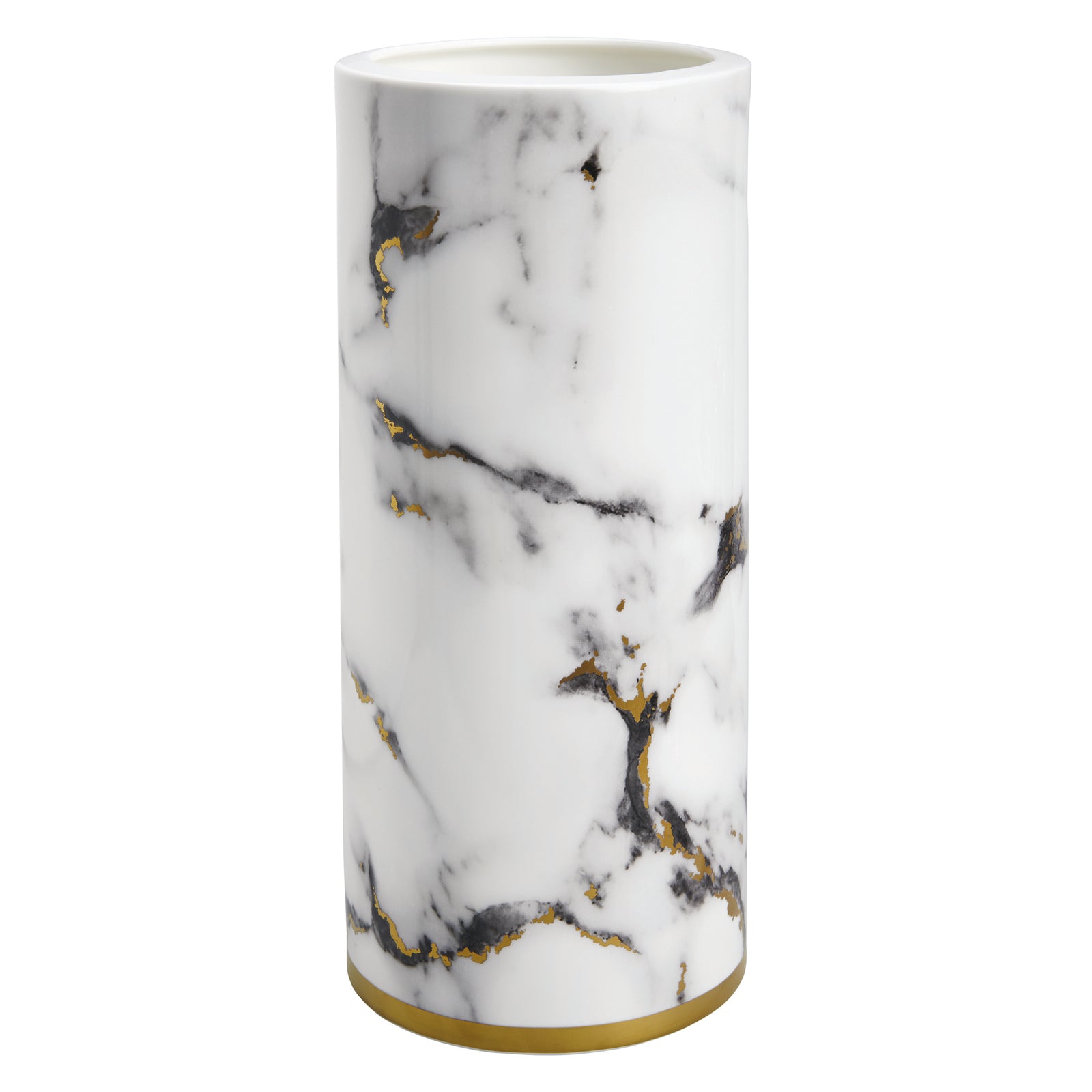 Prouna Marble Venice Fog 14" Tall Vase White Background Photo