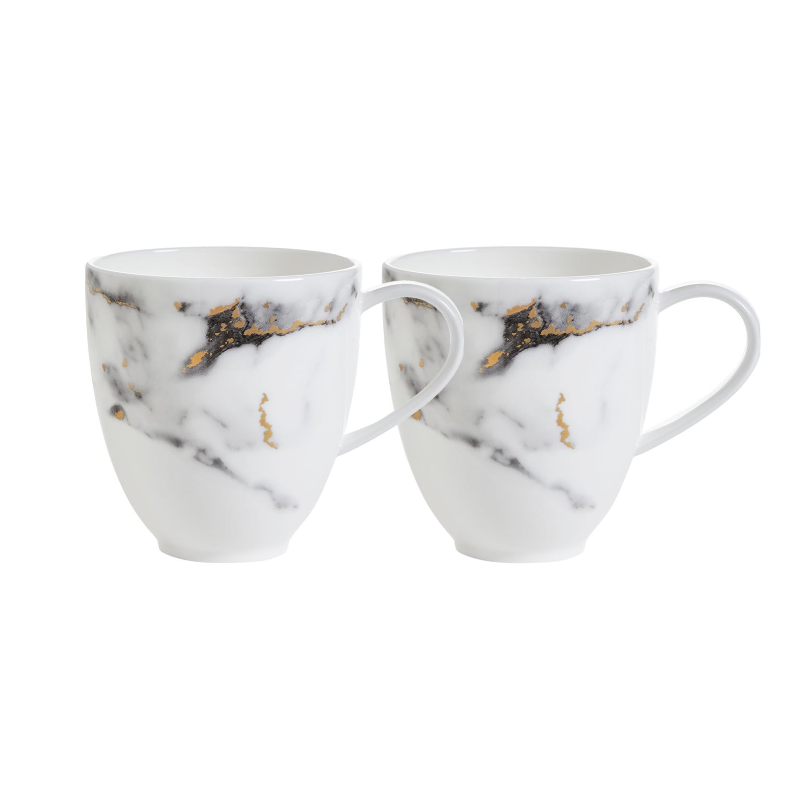 Prouna Marble Venice Fog Set of 2 Barrel Mugs White Background Photo