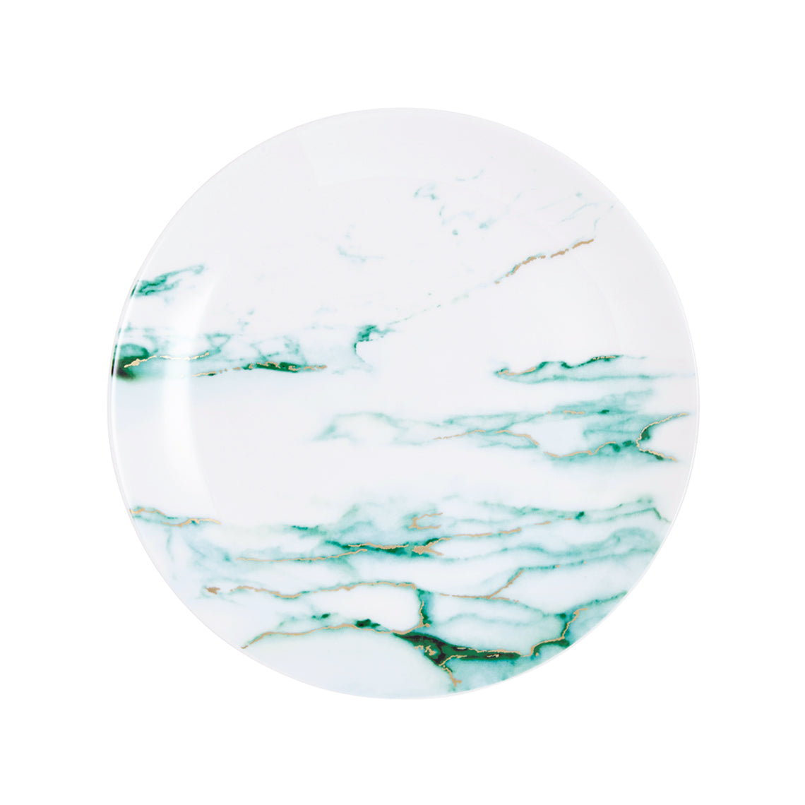Prouna Marble Verde Salad/Dessert Plate White Background Photo