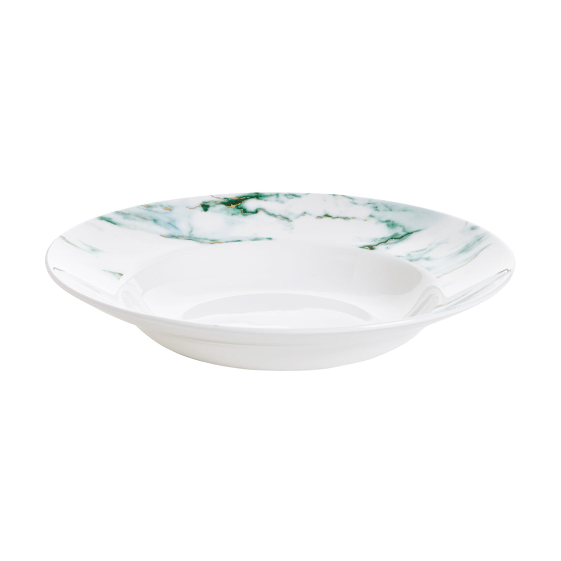 Prouna Marble Verde Soup Bowl White Background Photo