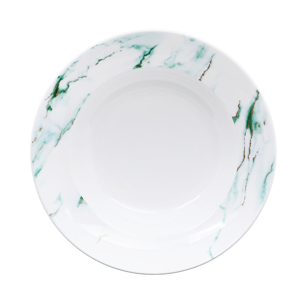 Prouna Marble Verde Soup Bowl White Background Photo