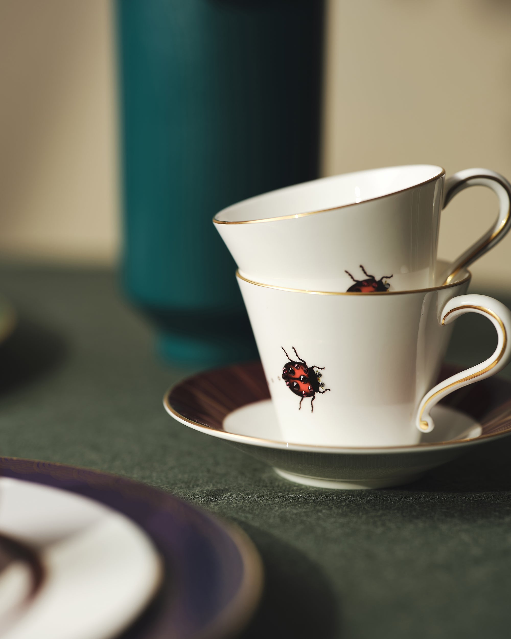 Prouna My Ladybug Cup & Saucer White Background Photo