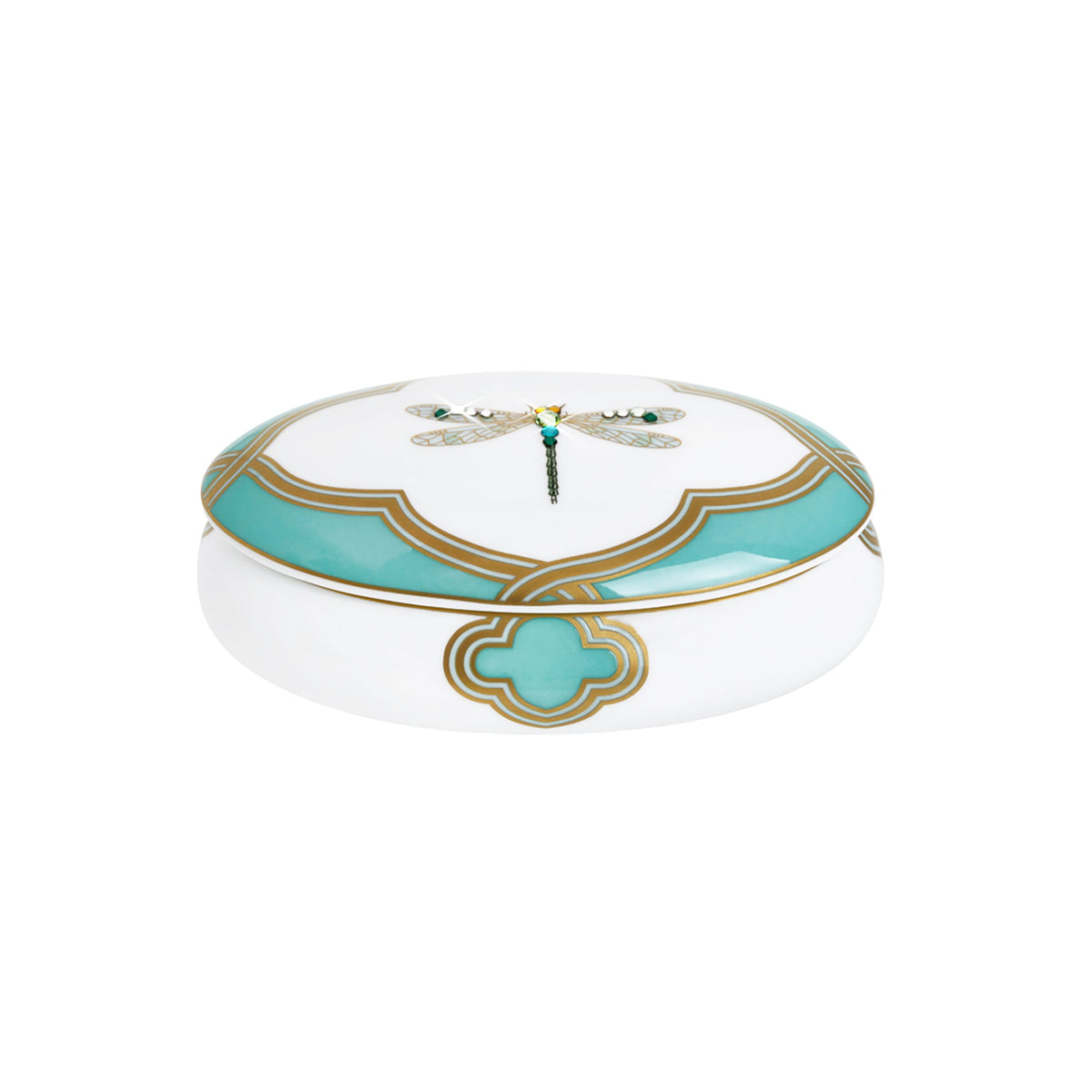 Prouna My Dragonfly Oval Jewelry Box Closed White Background Photo