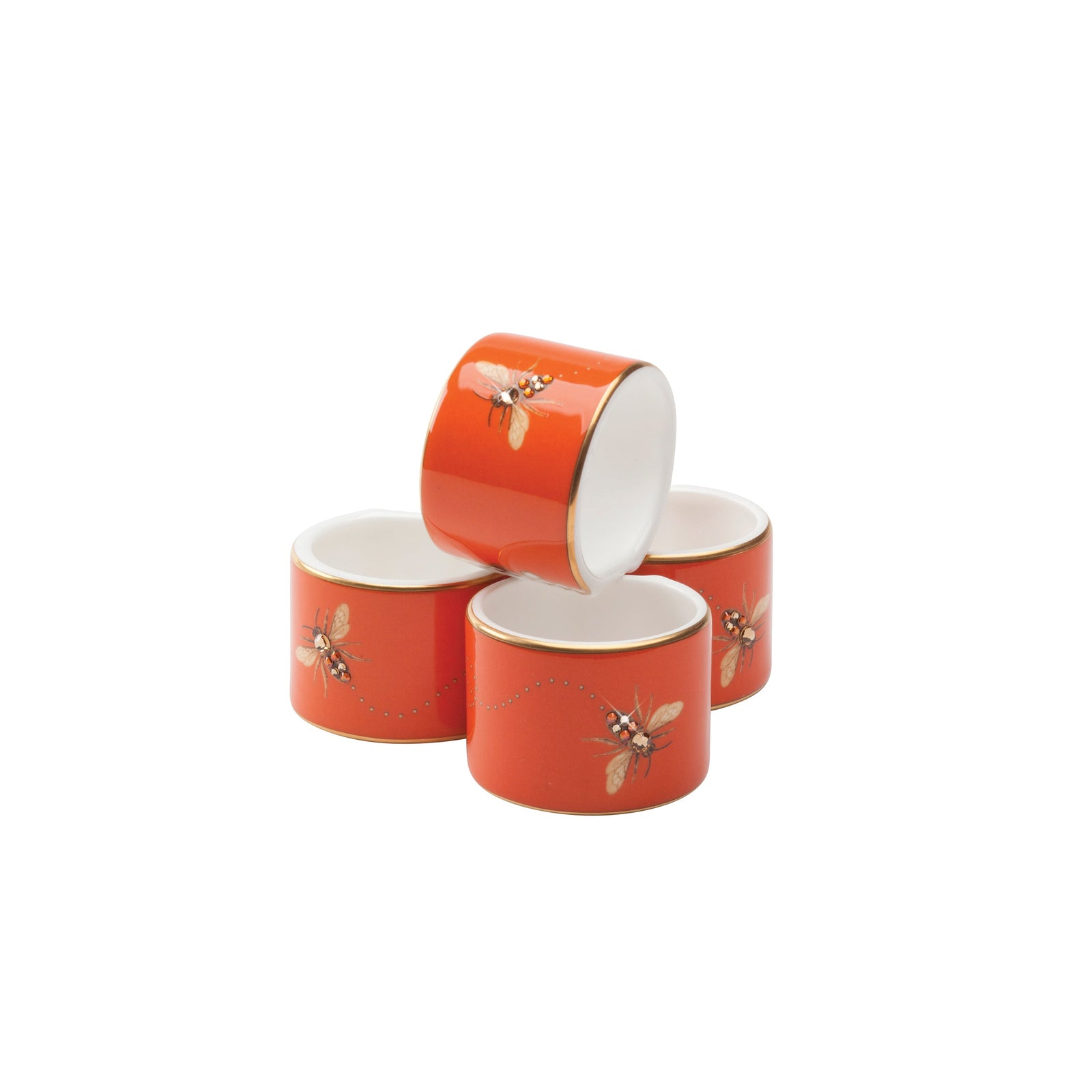 Prouna My Honeybee Set of 4 Napkin Rings White Background Photo