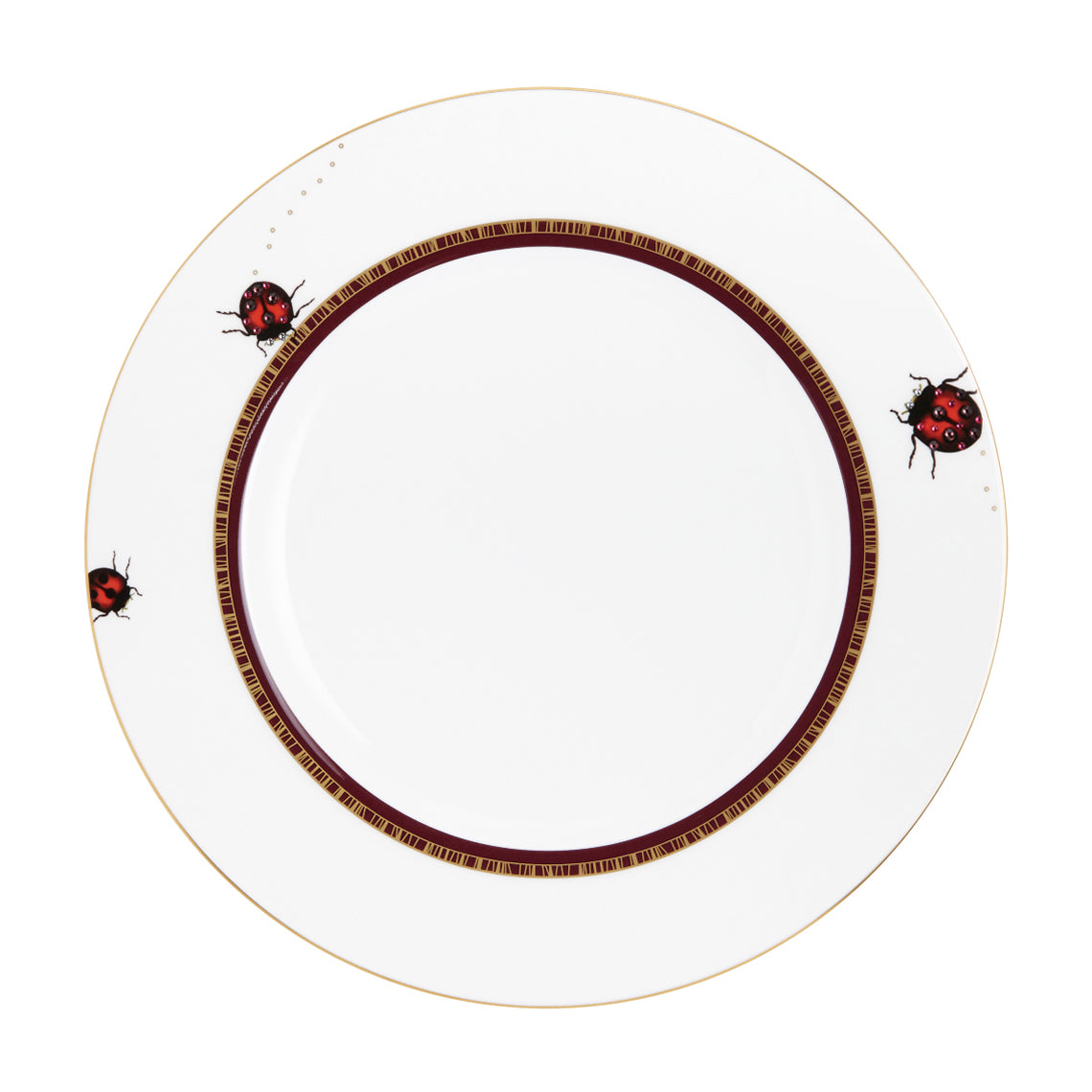 Prouna My Ladybug Dinner Plate with Crystal White Background Photo