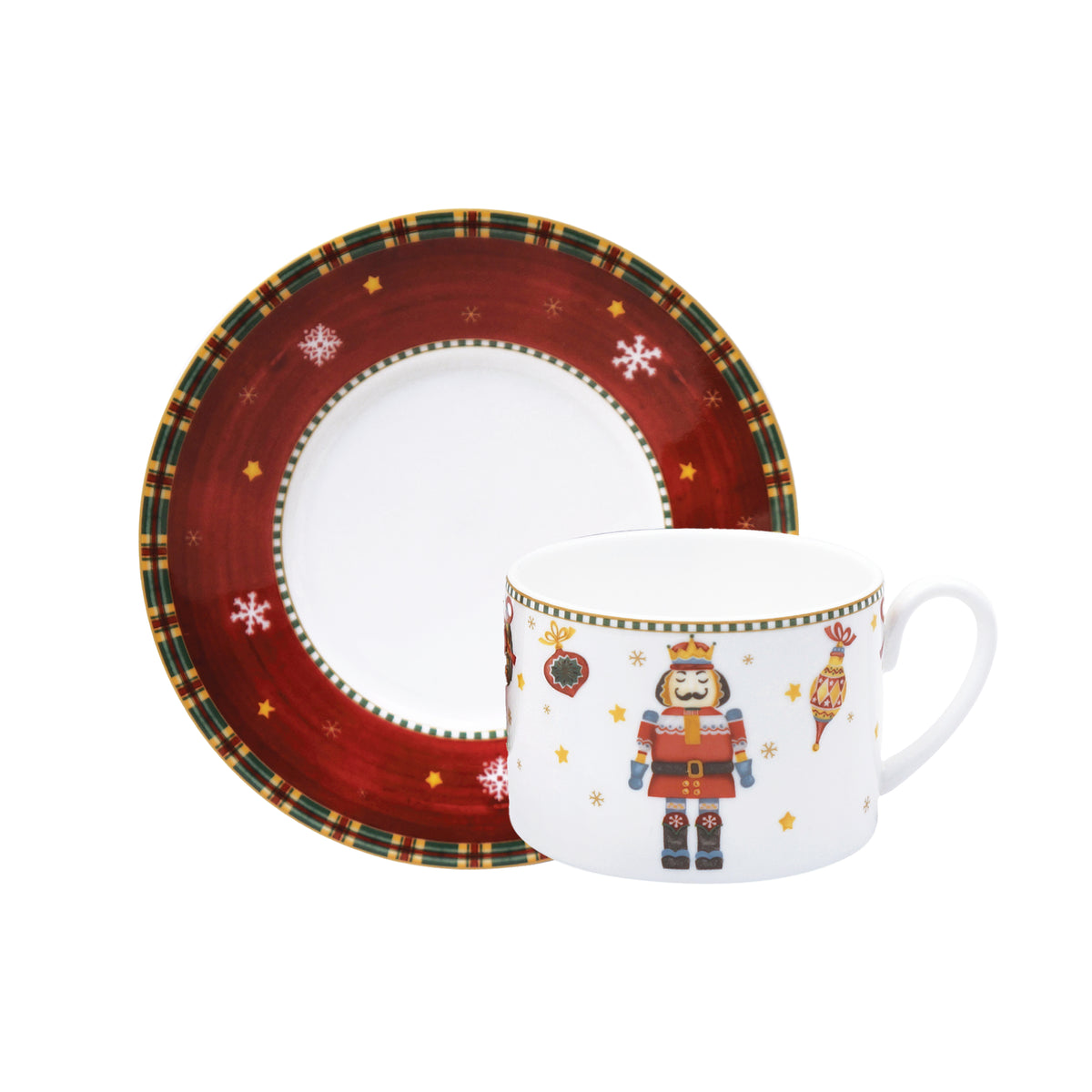 Prouna Nutcracker Tea Cup &amp; Saucer White Background Photo