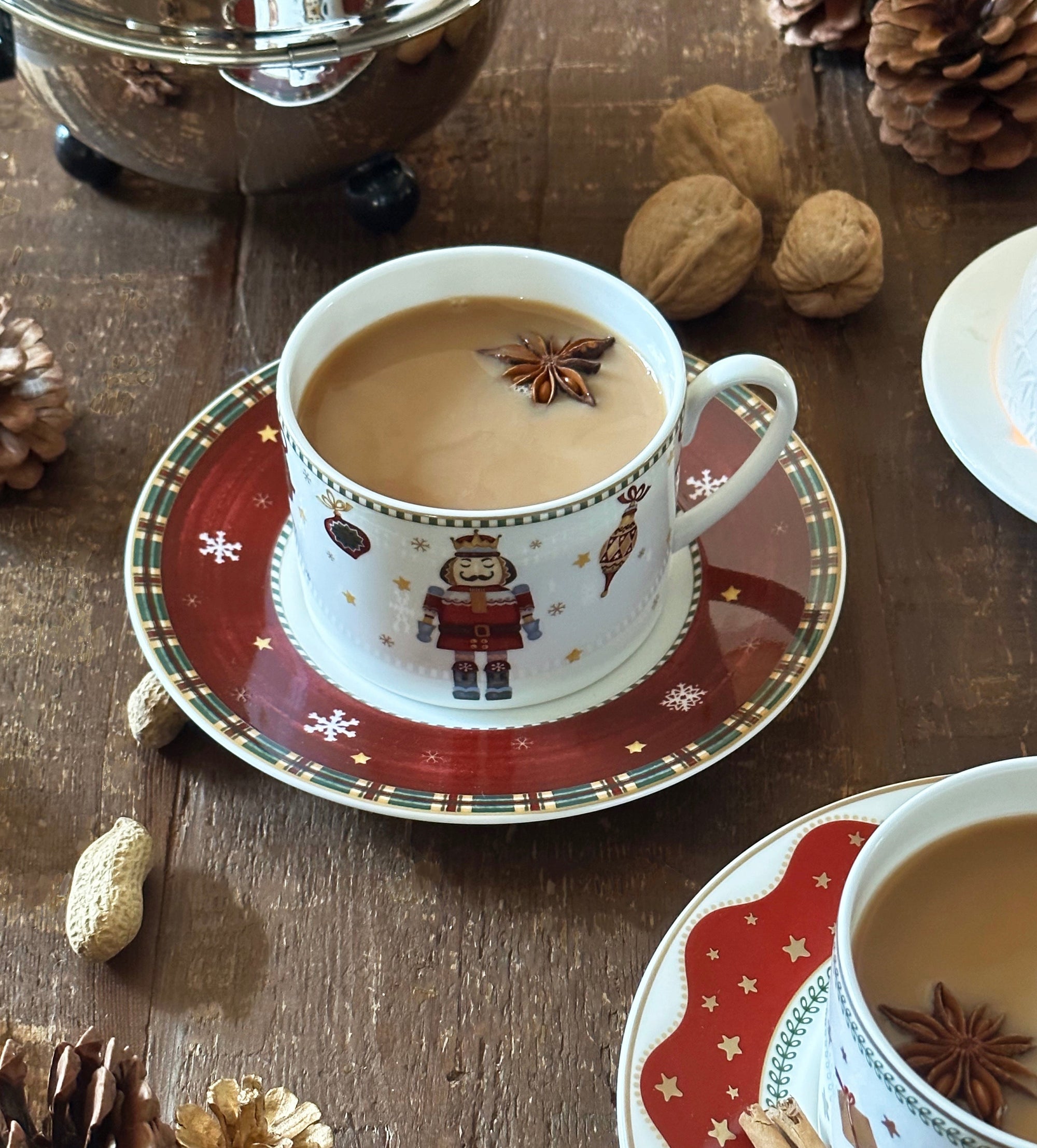 Nutcracker Tea Cup & Saucer White Background Photo