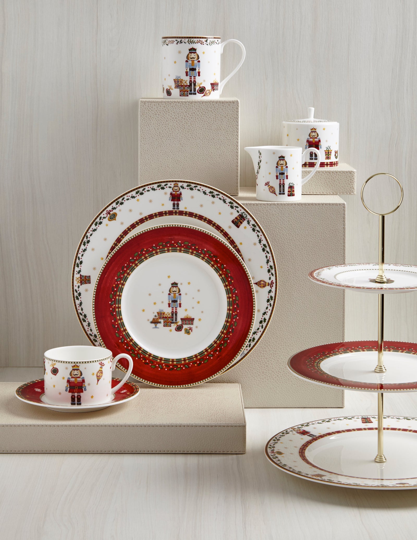 Prouna Nutcracker 3-Tier Cake St& White Background Photo