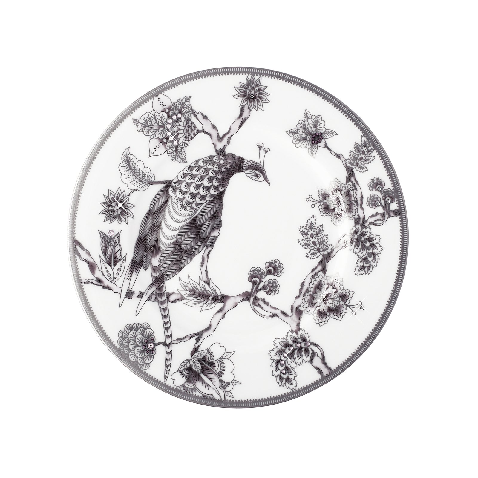 Prouna Pavo Silver Salad / Dessert Plate White Background Photo