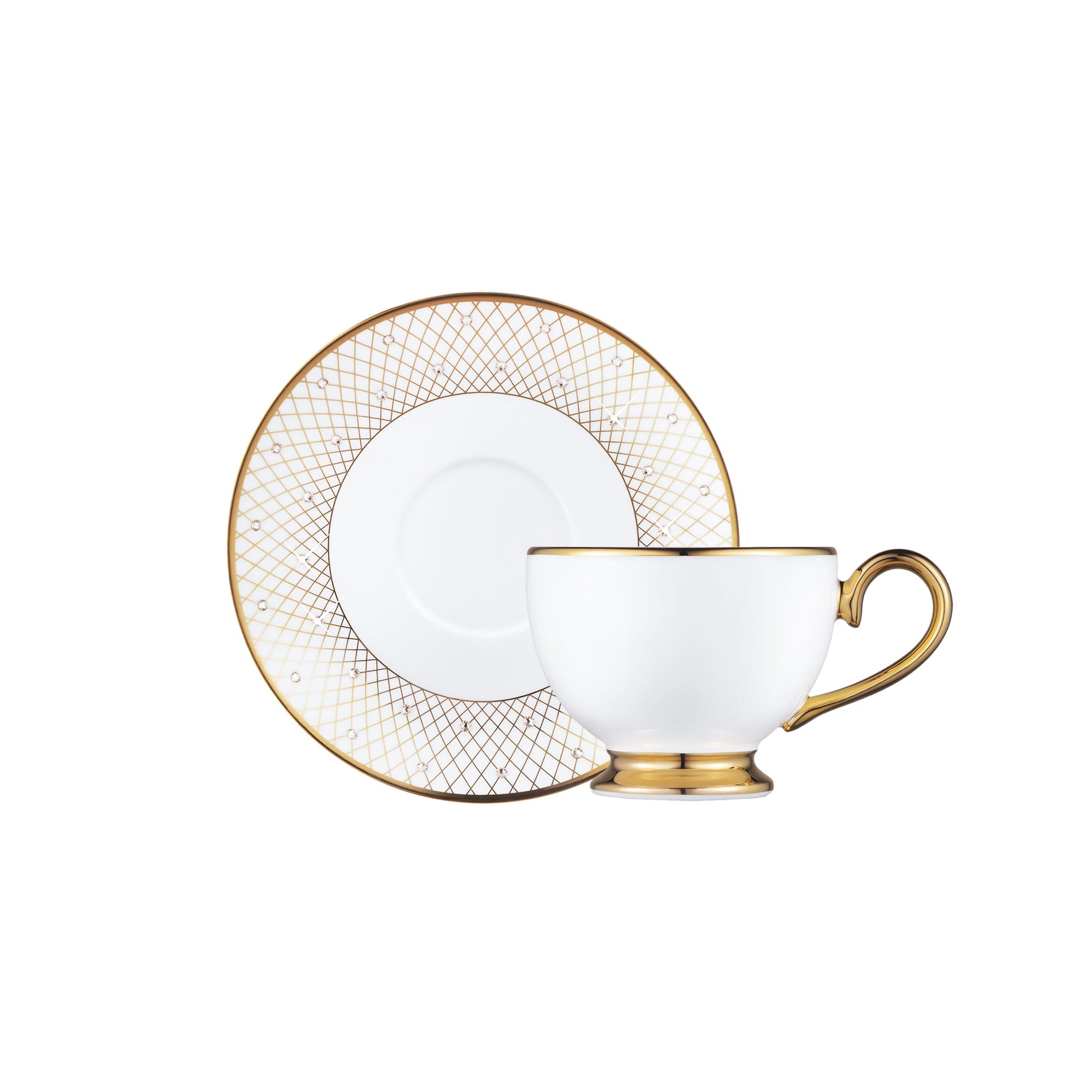 Prouna Princess Gold Espresso Cup & Saucer White Background Photo