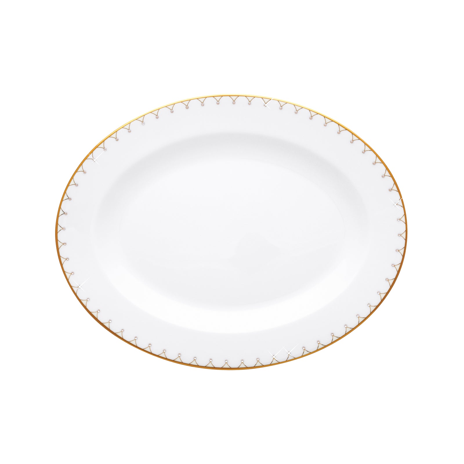Prouna Princess Gold 9" Oval Platter White Background Photo