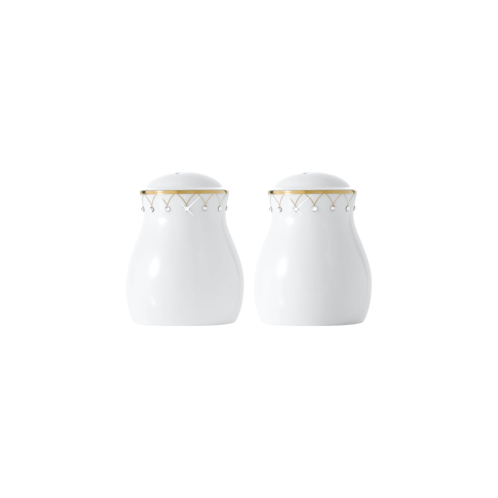 Prouna Princess Gold Salt & Pepper Shakers White Background Photo