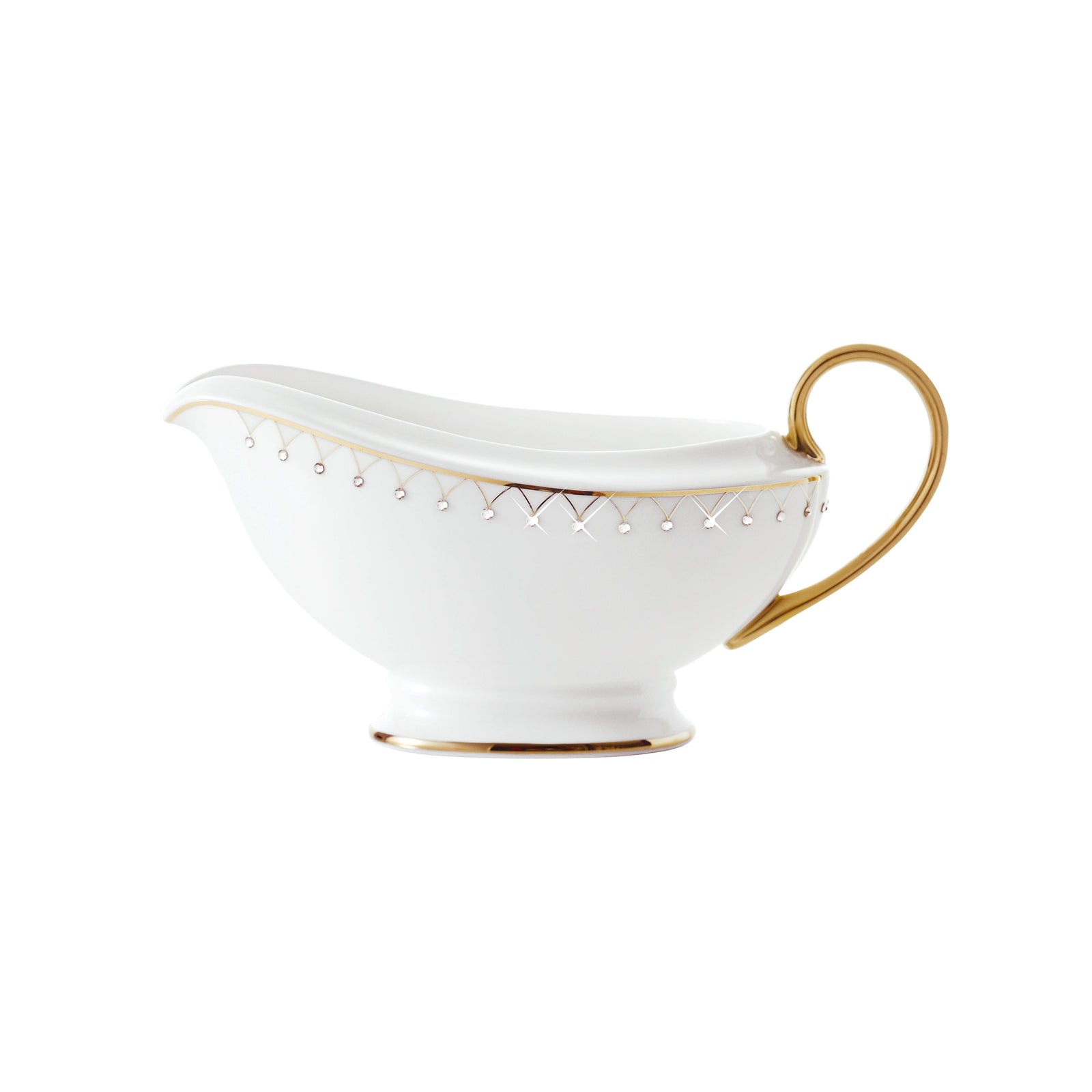 Prouna Princess Gold Gravy Boat White Background Photo