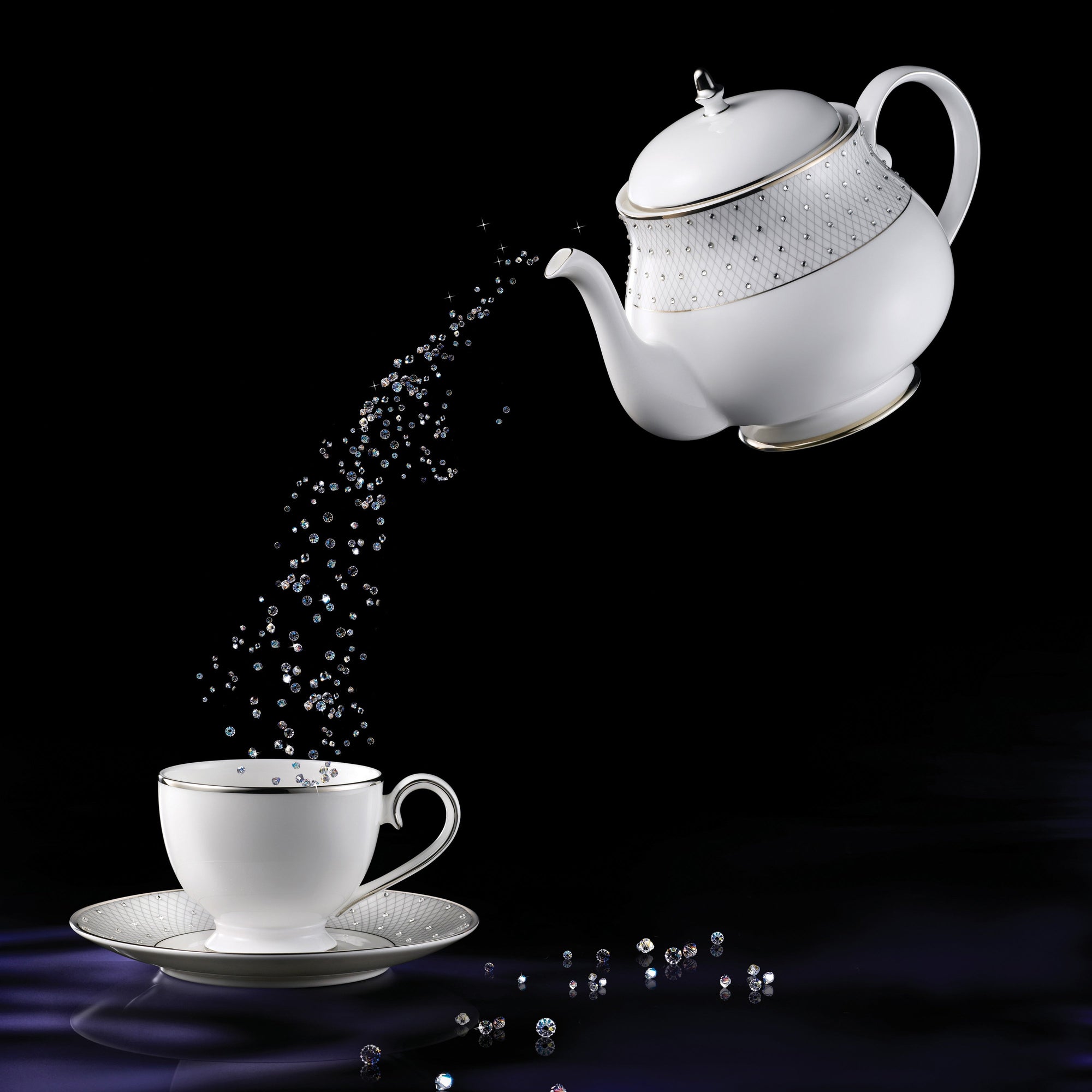 Prouna Princess Platinum Espresso Cup & Saucer White Background Photo