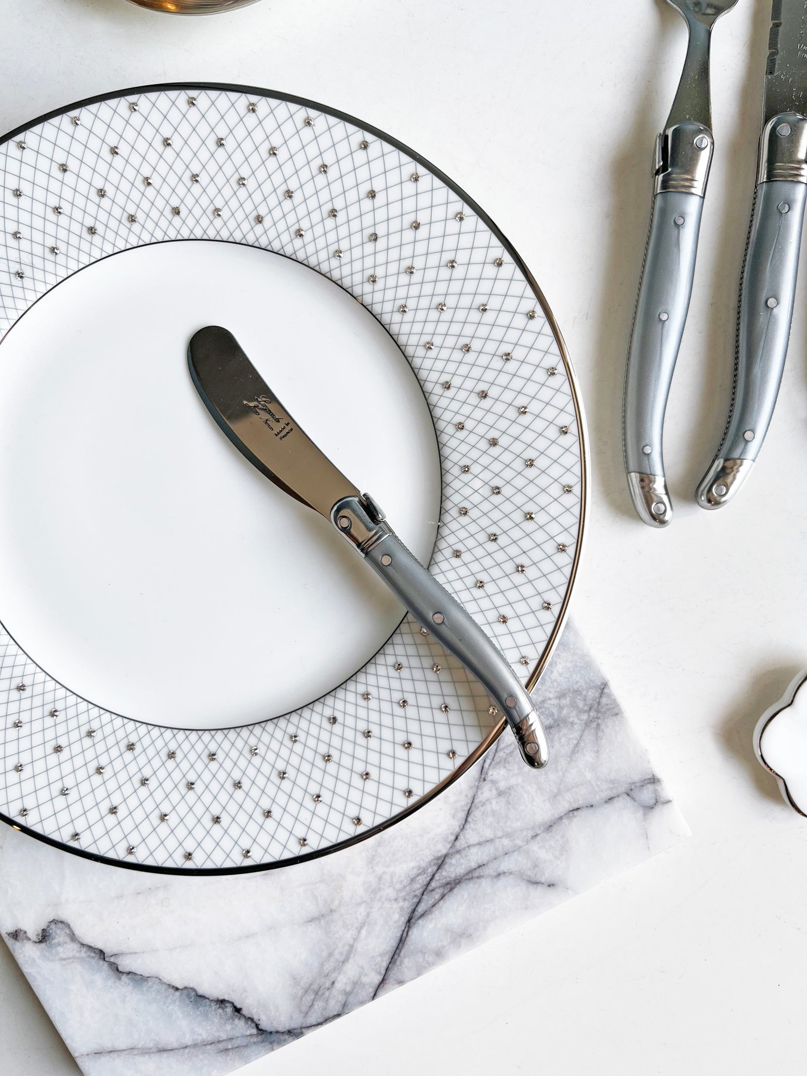 Prouna Princess Platinum Salad / Dessert Plate White Background Photo